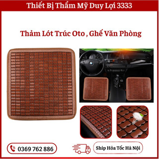 Thảm lót ghế bằng tre trúc cho ghế văn phòng , ô tô có hạt bám dính tạo thoáng khí KT 45x45