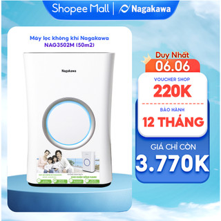 Máy Lọc Không Khí NAGAKAWA NAG3502M Lọc Sạch Không Khí Bụi Mịn Tạo Ion Phù Hợp Phòng Lớn Nhỏ 50m2 Bảo Hành 12 Tháng