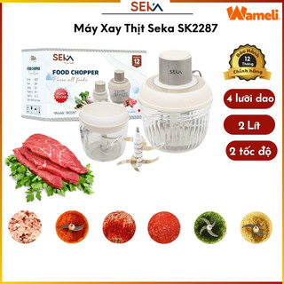 Máy xay thịt đa năng Seka SK2286, cối  xay thủy tinh, dung tích 2 lít công suất lớn. Bảo hành 12t