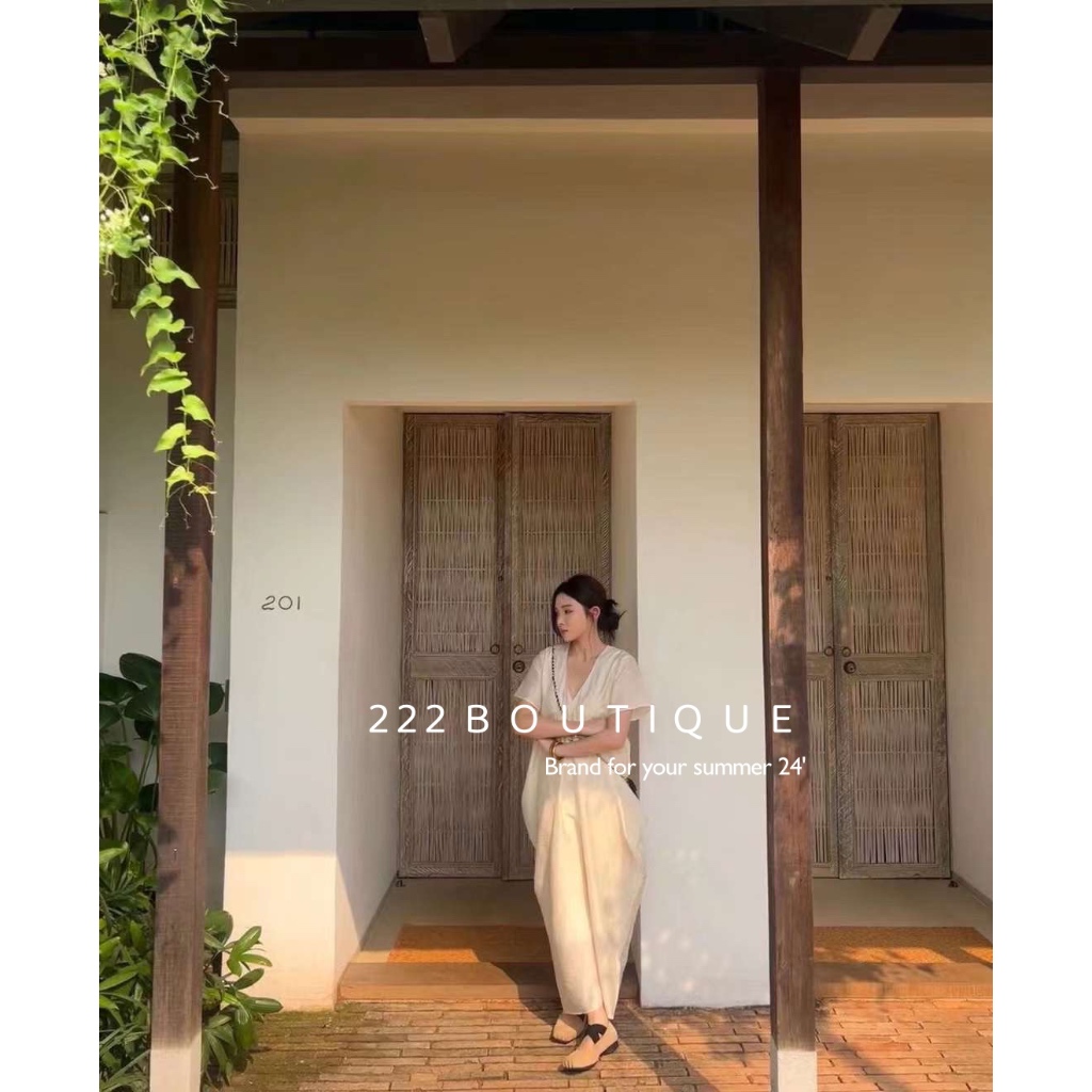 váy lụa cổ V Inhere HQ 28307