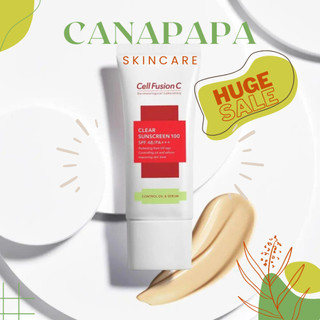 Mẫu mới | Kem chống nắng Cell Fusion C Clear Sunscreen xanh lá cho da dầu 50ml