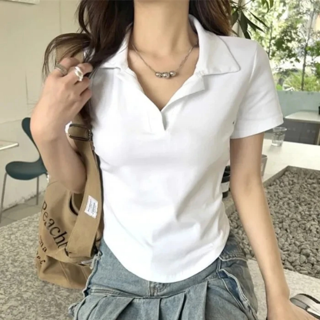Áo Polo Nữ Bigsize Tay Ngắn Cổ Bẻ Vạt Bầu Che Bụng Vải Thun Gân Co Giãn Thoải Mái G120 | BigBuy360 - bigbuy360.vn