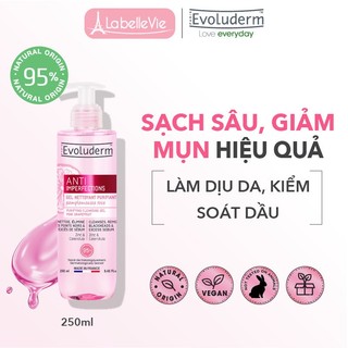 Gel rửa mặt dành cho da dầu mụn hỗn hợp Evoluderm chiết xuất hoa cúc, bưởi hồng và kẽm 250ml