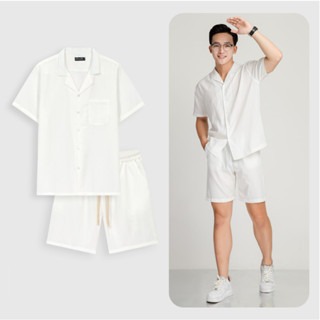 Set Đồ Bộ Đũi Nam Đi Biển Mùa Hè Mặc Đôi Chất Đũi Gân Mềm Cao Cấp Mịn Mát Thời Trang Vesca J24