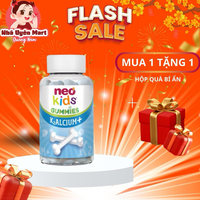 Canxi Gummy Neokid vị sữa chua cho bé từ 3 tuổi