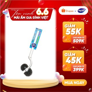 Cây Chà Bồn Cầu MyJae, Cọ Chà Toilet Loại 2 Đầu Tròn Kháng Khuẩn 45cm