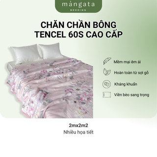 Chăn chần bông lụa Tencel 60s cao cấp size 2mx2m2 Mangata Bedding nhiều họa tiết bốn mùa có thể lồng được ruột