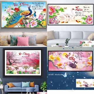 Tranh đính đá thư pháp Vợ Chồng - tranh chưa đính đá