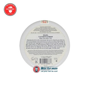 Sáp vuốt tóc Reuzel Clay Matte Pomade - trắng