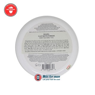 Sáp vuốt tóc Reuzel Clay Matte Pomade - trắng