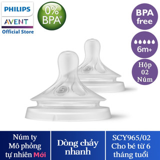 Núm Ty Avent Natural - Núm Ti Thay Thế Bình Sữa Avent  [Mô Phỏng Ty Mẹ Tự Nhiên - Cam kết hàng chính hãng philips]