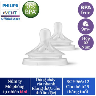 Núm Ty Avent Natural - Núm Ti Thay Thế Bình Sữa Avent  [Mô Phỏng Ty Mẹ Tự Nhiên - Cam kết hàng chính hãng philips]