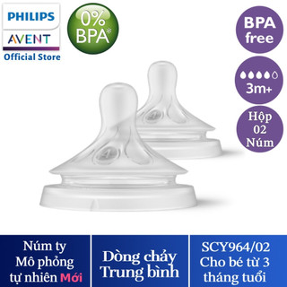 Núm Ty Avent Natural - Núm Ti Thay Thế Bình Sữa Avent  [Mô Phỏng Ty Mẹ Tự Nhiên - Cam kết hàng chính hãng philips]