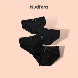 Set 4 quần lót nữ dễ thương quần lót sexy cotton ren đen mẫu 2 NuciFera
