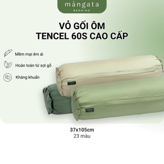 Vỏ gối ôm lụa Tencel 60s cao cấp size 37x105cm Mangata Bedding màu trơn nhiều màu có dây kéo khóa