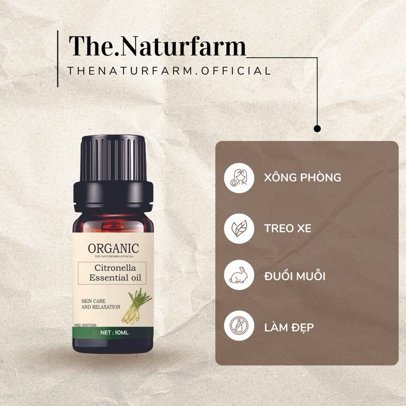Tinh dầu sả java nguyên chất Naturfarm 10ML [ Citronella Essential Oil ]
