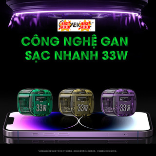 Củ sạc nhanh wk trong suất wp-u115 33w 2 cổng usb + type c