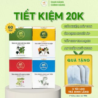 Combo 4 hộp trà thảo mộc hộp 60 túi thương hiệu quà 3 miền