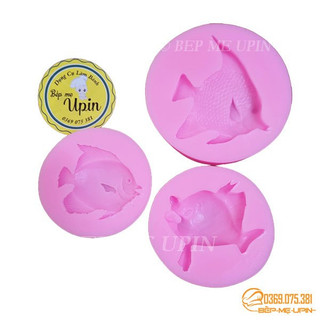 Set 3 khuôn silicon cá biển cá chim khuôn con cá