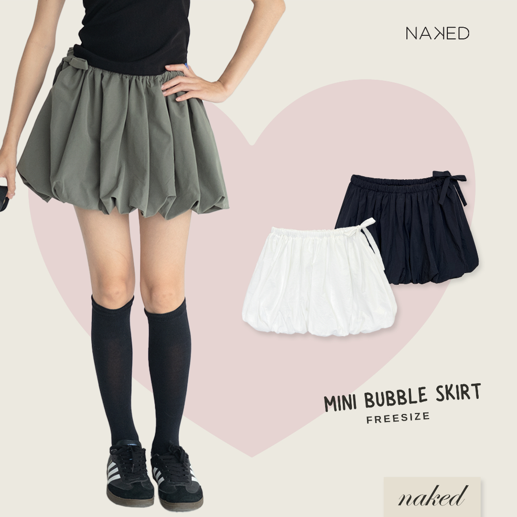 Chân váy ngắn cột dây eo dáng bồng NAKED by V - Mini Bubble Skirt