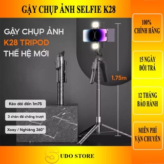 Gậy tripod chụp ảnh k28 sudo store - gậy selfie cầm tay tặng kèm đèn + remote