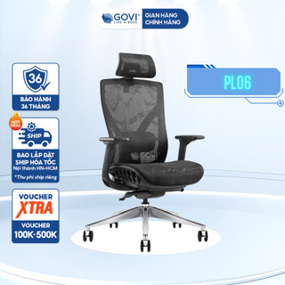Ghế công thái học GOVI Ergonomic Plato PL06 - Tựa tay, tựa đầu điều chỉnh, đệm ghế trượt trước sau, khóa ngả 3 vị trí