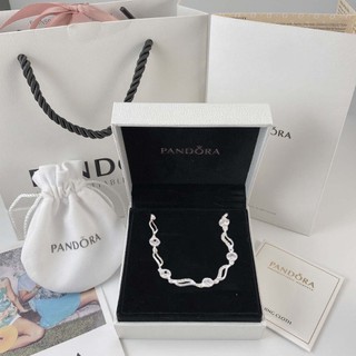 Vòng tay Pandora bạc nữ s925 New Wave Crystal Love Bracelet Silver - Vòng tay Pandora bạc 2152SV