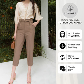Quần Baggy Nữ HeraDG Thiết Kế Ống Đứng Cạp Cao Kèm Dây Lưng Tôn Dáng, Chất Liệu Tuytsi Cao Cấp SQDBA019-S