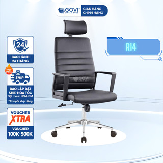 Ghế xoay văn phòng công thái học GOVI Ryan R14 lưng da - Tựa đầu và không tựa đầu