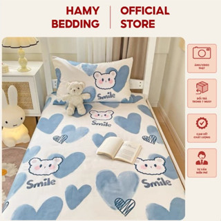 Ga trải giường kí túc xá thỏ tim xanh tặng kèm 1 vỏ gối nhiều kích thước 80,1m,1m2 cập nhật mẫu mới