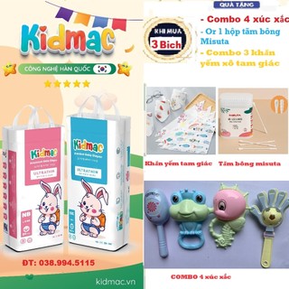 Tã bỉm kidmac quần/dán hàn quốc mềm mỏng thấp hút bịch 50 miếng đủ size từ s đến 5xl