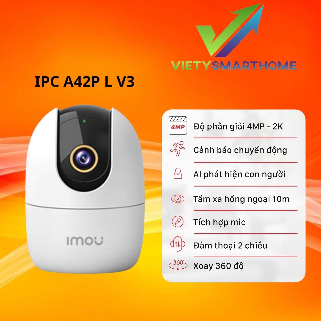 Camera Wifi trong nhà Imou Ranger A2 4MP/5MP I Xoay toàn cảnh 360