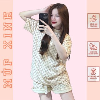 Set bộ đùi nữ bigsize 60-90kg hoạ tiết chất umi dày dặn co giãn tốt, form che khuyết điểm tốt