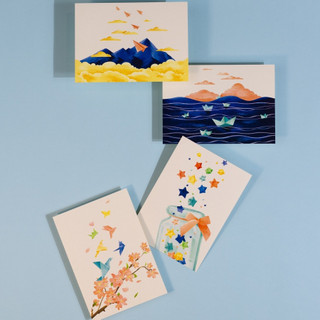 Postcard/Bưu thiếp mẫu Xếp giấy Origami