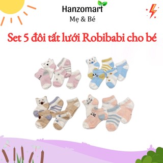 Set 5 đôi tất lưới robibabi cho bé