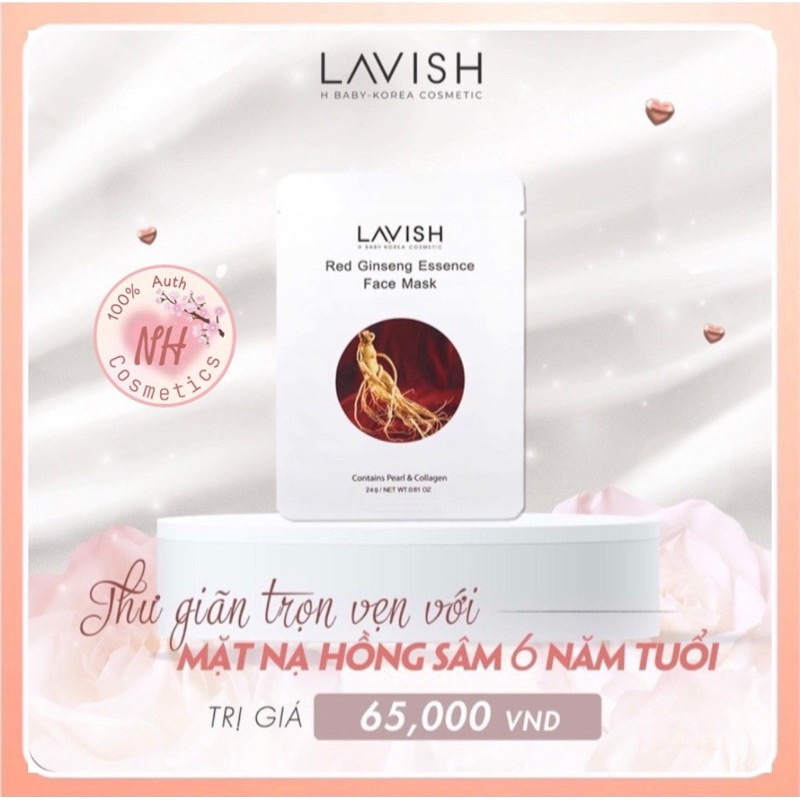 [ Hàng Chính Hãng ] 1 Miếng Mặt Nạ Hồng Sâm Lavish H Baby