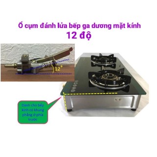 Ổ cụm chế bếp gas dương kính chếch 12 độ dành cho bếp gas có khung mặt trước phẳng (khung bếp vuông)