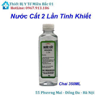 Nước cất 2 lần tinh khiết chai 350ml