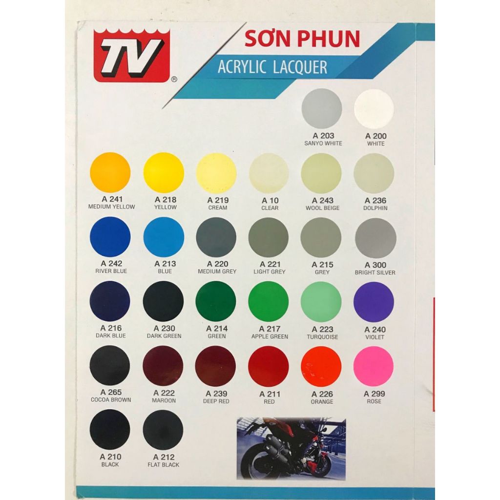 Sơn Xịt TV AEROSOL Đủ màu