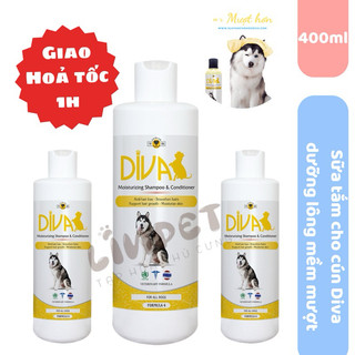 SỮA TẮM DƯỠNG LÔNG, GIẢM RỤNG LÔNG DIVA VÀNG CHO CHÓ MÈO