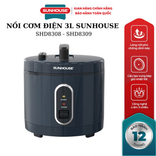Nồi cơm điện dung tích 3l sunhouse shd8308/shd8309 - hàng chính hãng bảo hành 12 tháng