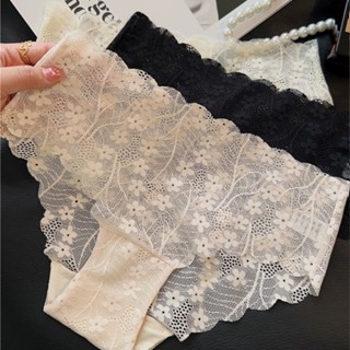 quần lót ren hoa không viền đáy may co giãn thoải mái (hàng y hình)