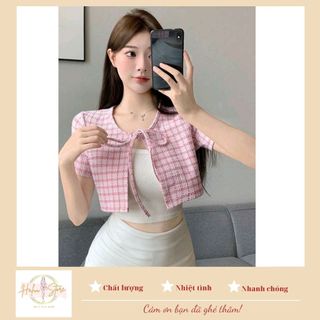 Áo cardigan mỏng dáng ngắn CỘC TAY BUỘC DÂY phong cách nhẹ nhàng HA24-08