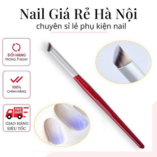 Cọ dặm omber đầu tròn cán gỗ làm nail