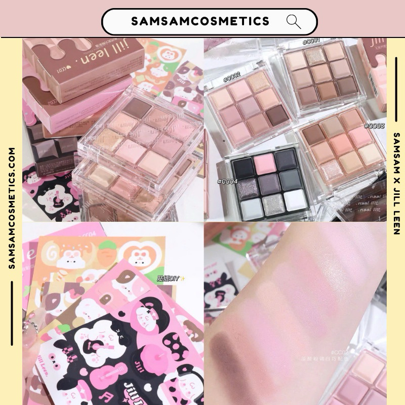 (HOẢ TỐC) 🍪 Bảng Phấn Mắt 9 Ô JILL LEEN Socola 🍪