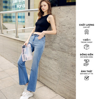 Quần jeans ống flare denim màu stone wash 413JE70011 ADORE DRESS