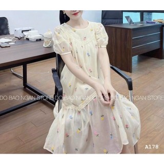Váy bầu hoa nhí thời trang thiết kế mùa hè dambauxinh-YD1057 chất lụa hoa