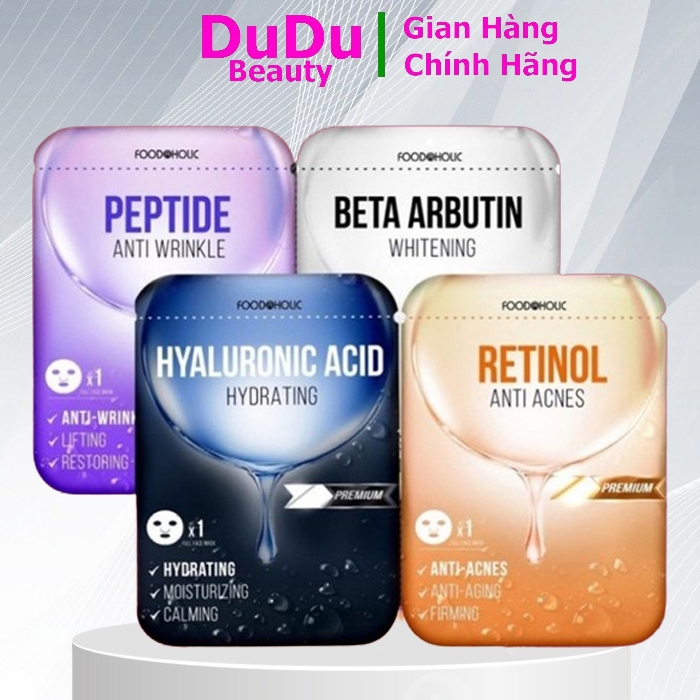 Mặt Nạ Hoạt Chất Vàng Retinol, Peptide, Hyaluronic Acid, Beta Arbutin Premium Foodaholic 23ml