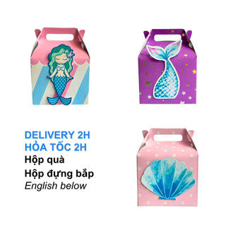 Hộp Quà, Hộp Bắp Chủ Đề Tiên Cá Cho Bé Nhiều Mẫu - Mermaid Gift Box, Popcorn Box For Kid Multiple Options TCL76