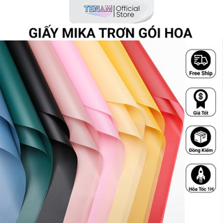 Giấy Mika Trơn Giấy Gói Hoa Tươi Hoa Handmade Lót Giỏ Quà Khổ 60x60cm - Chống Thấm Nước Dày Dặn